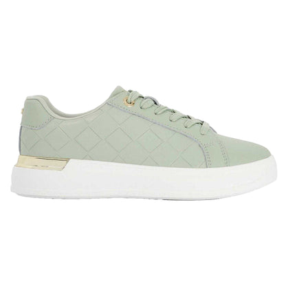 Green - Front - Dune London Womens-Ladies Eave Leather Trainers