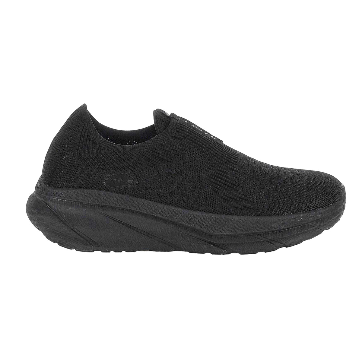 All Black - Front - Lotto Mens Italia Run 100 AMF Trainers
