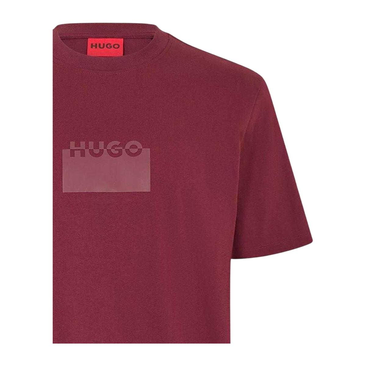 Dark Red - Side - Hugo Mens Delastio Regular T-Shirt