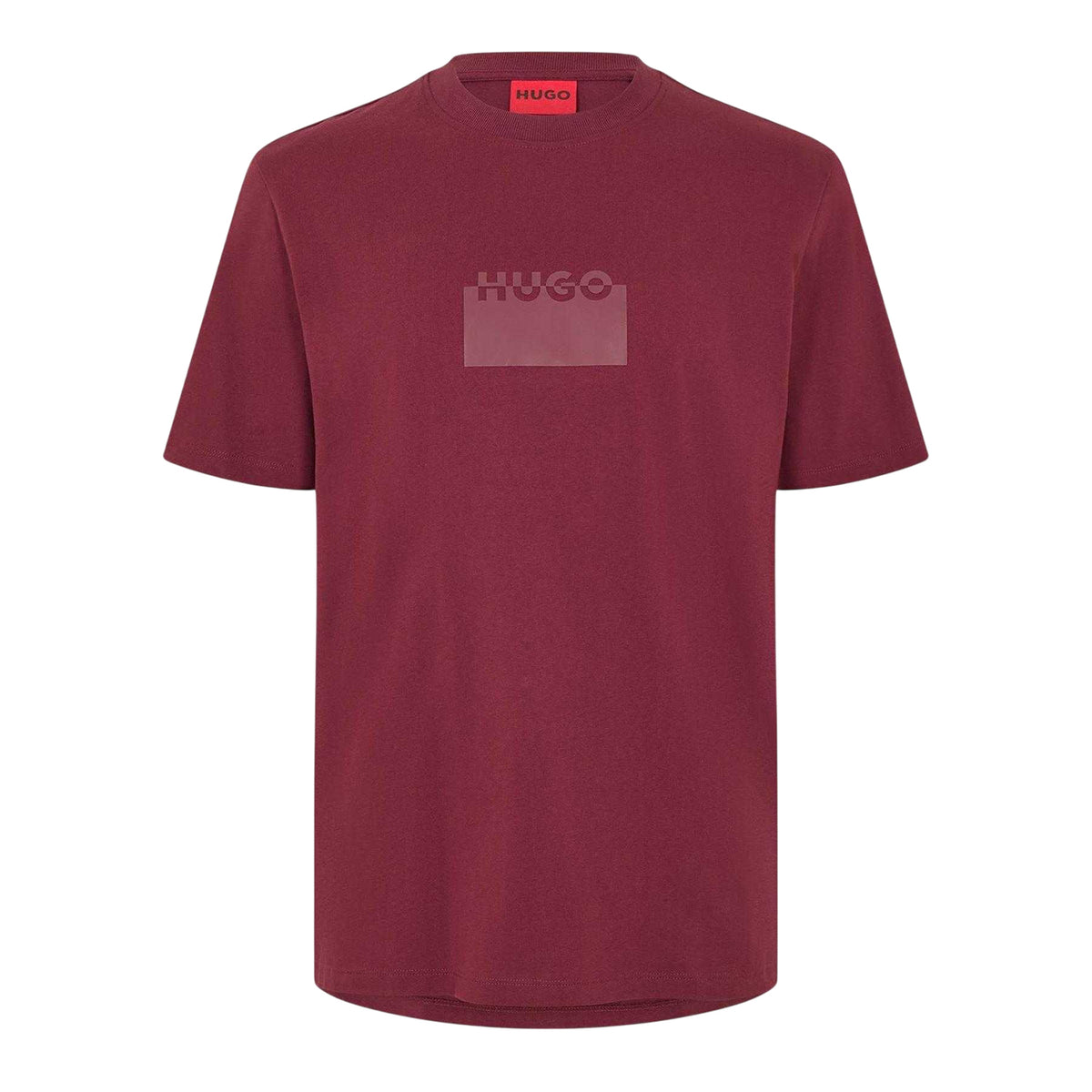 Dark Red - Front - Hugo Mens Delastio Regular T-Shirt