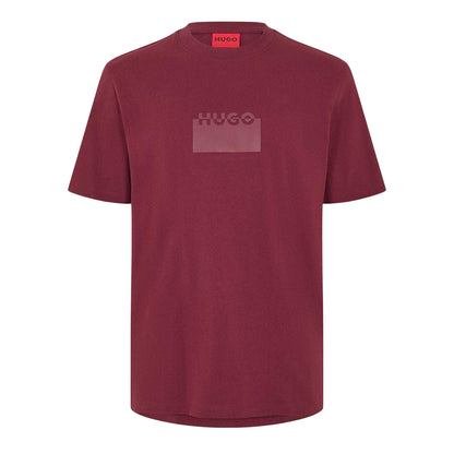Dark Red - Front - Hugo Mens Delastio Regular T-Shirt