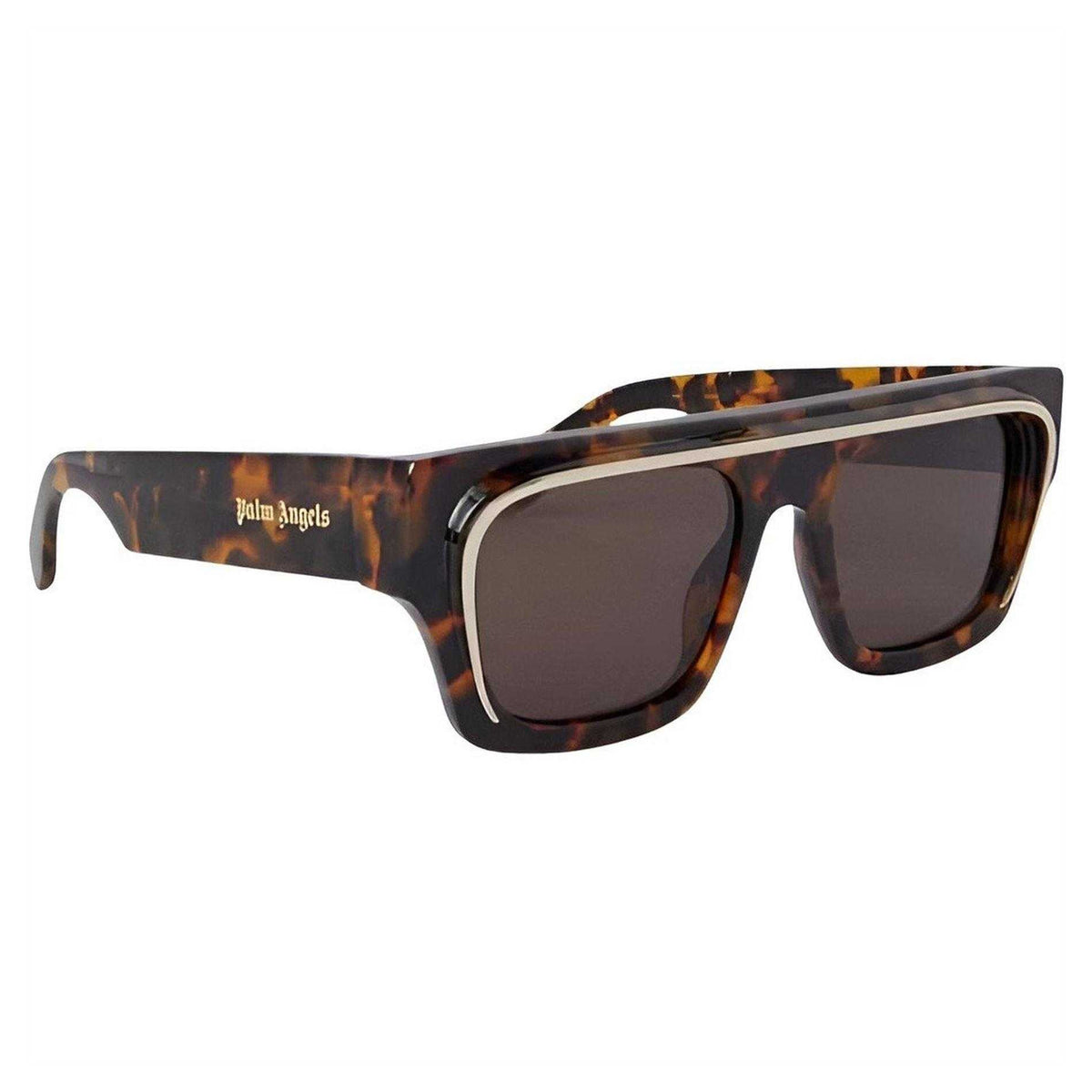 Brown - Front - Palm Angels Mens Salton Rectangle Sunglasses
