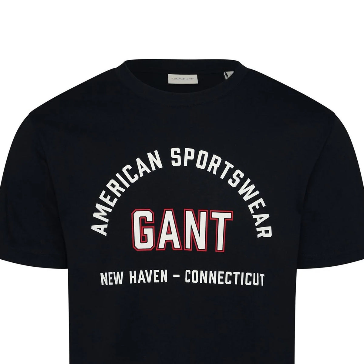 Black - Side - Gant Mens Graphic Print Regular T-Shirt