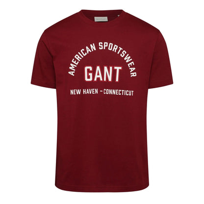 Red - Front - Gant Mens Graphic Print Regular T-Shirt