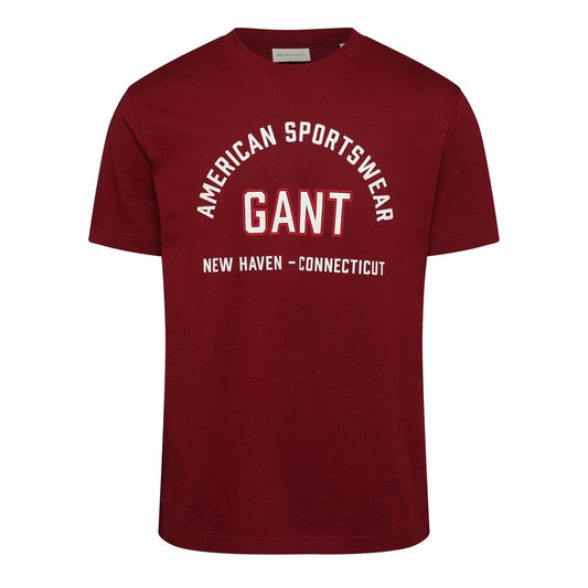 Red - Front - Gant Mens Graphic Print Regular T-Shirt