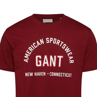 Red - Side - Gant Mens Graphic Print Regular T-Shirt