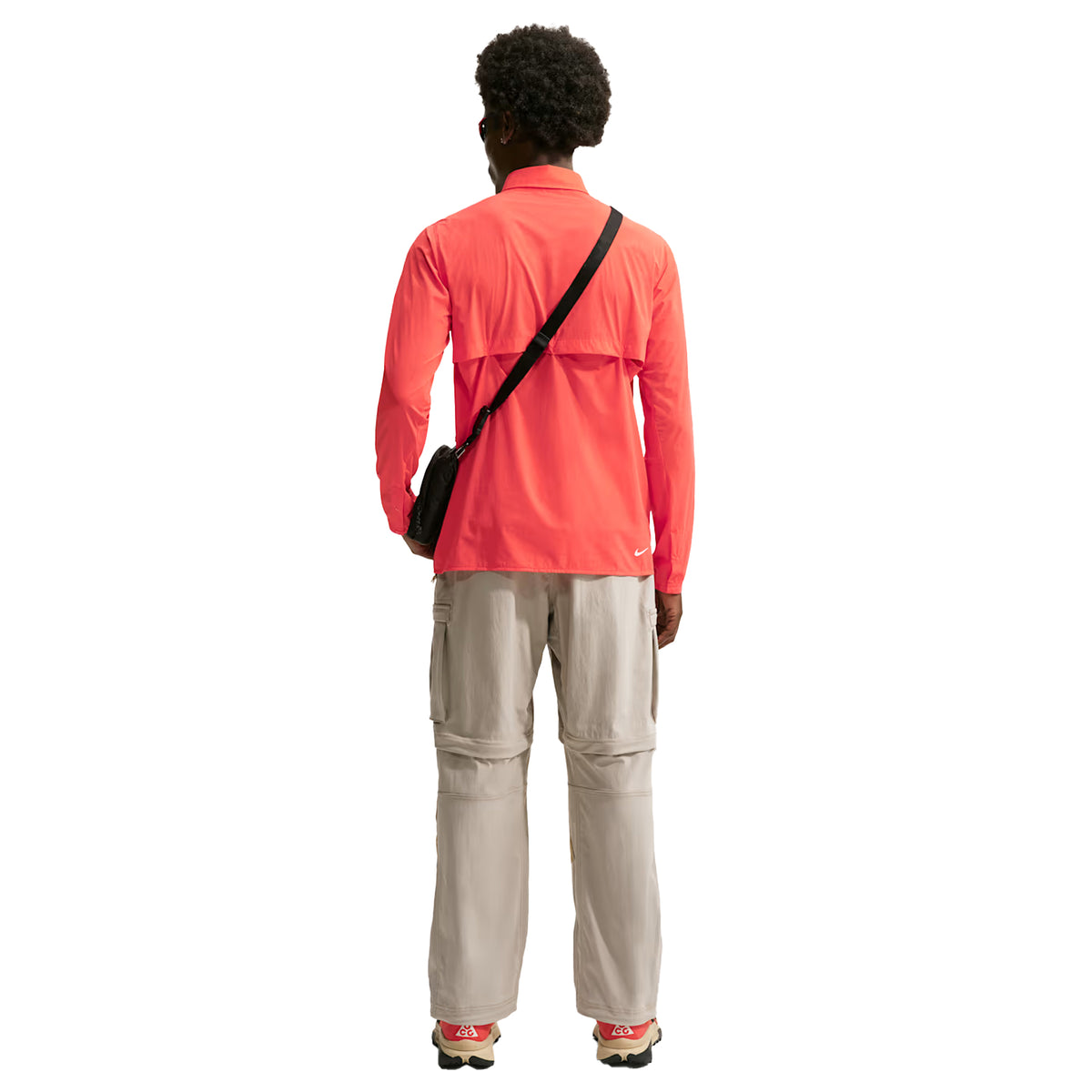 Crimson-White - Close up - Nike Mens ACG Half Zip Long-Sleeved Running T-Shirt