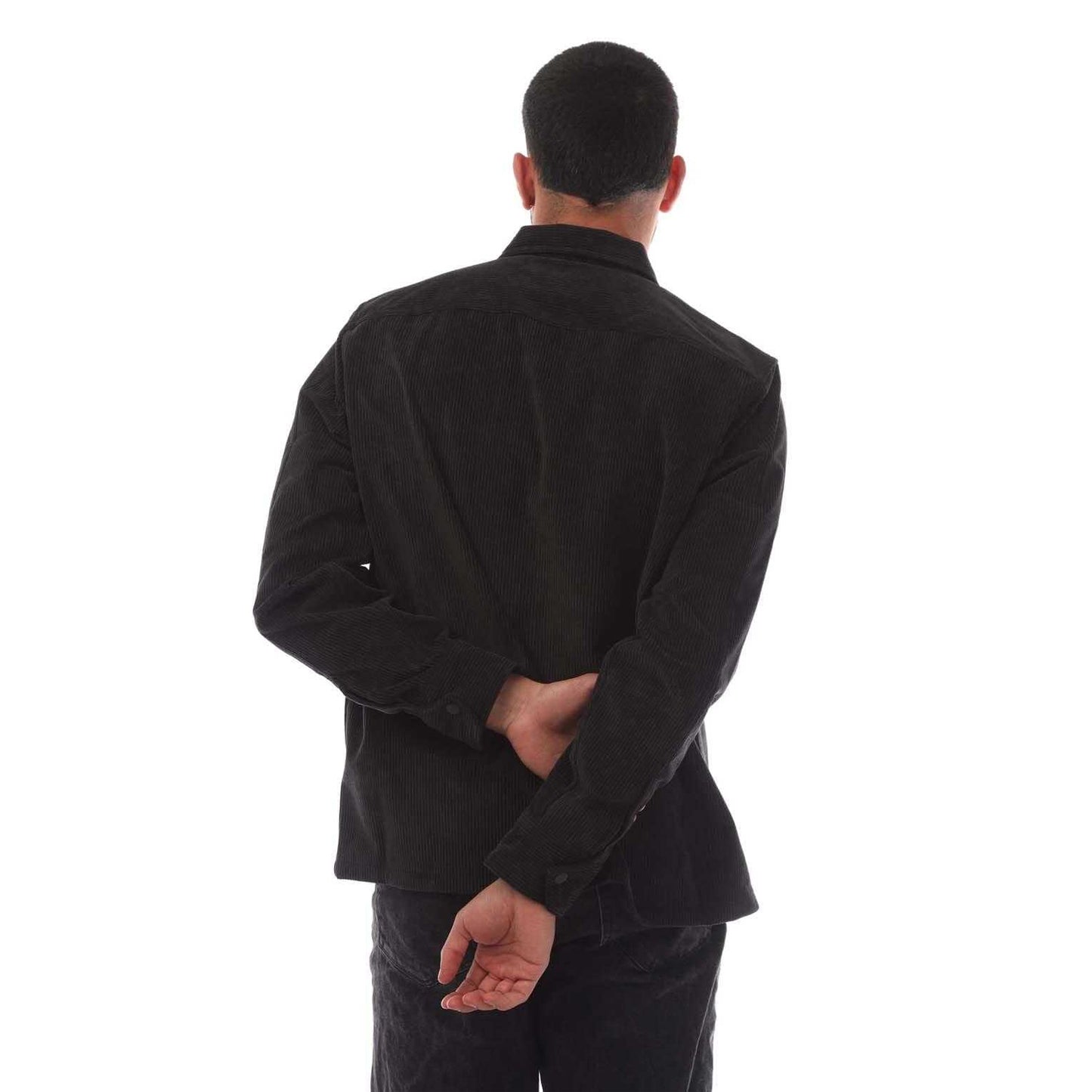 Black - Back - Boss Mens Lozzy Corduroy Overshirt