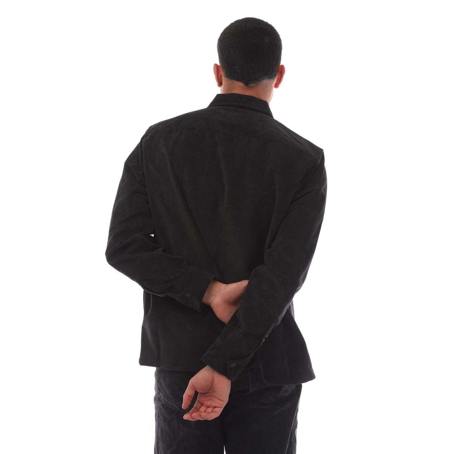Black - Back - Boss Mens Lozzy Corduroy Overshirt