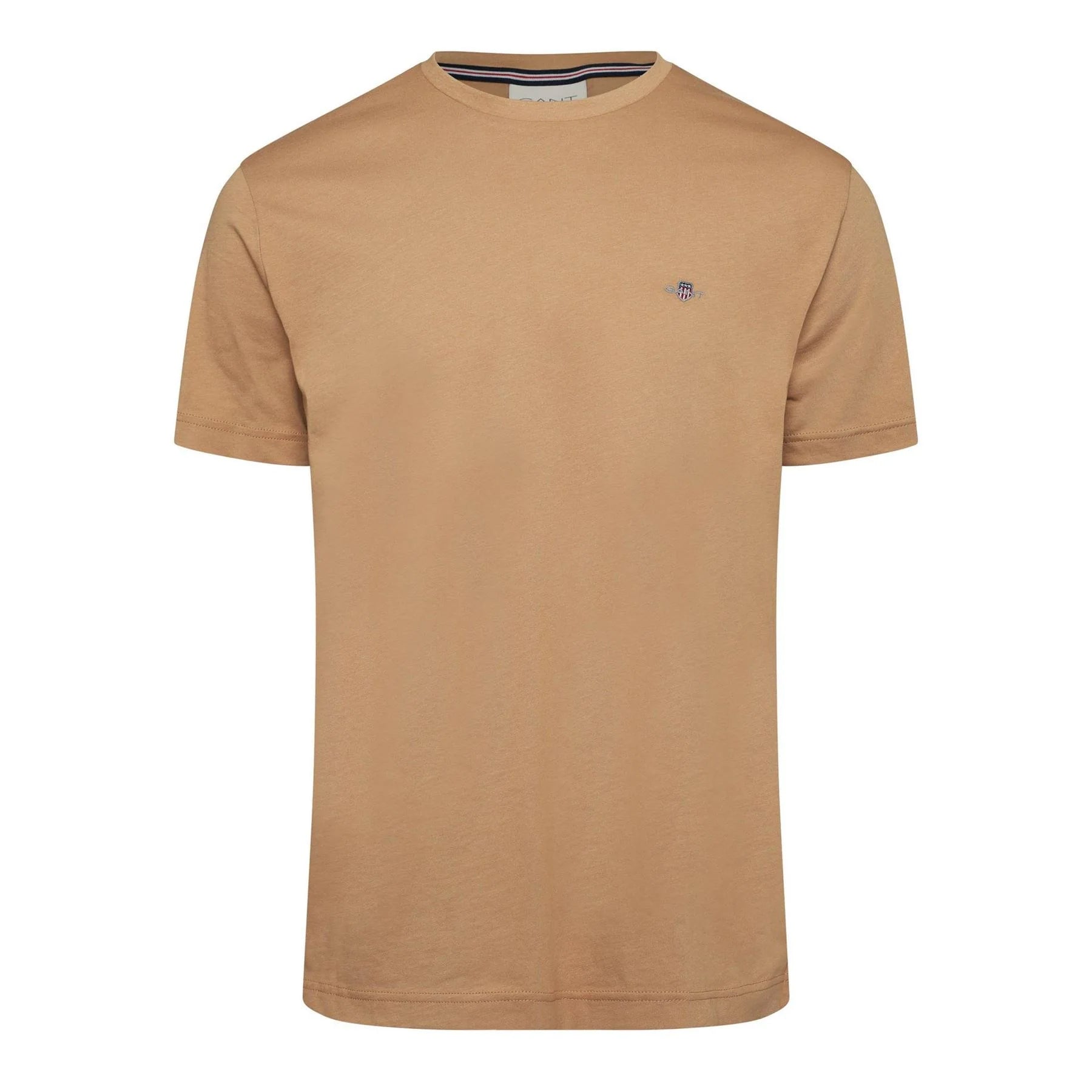 Beige - Front - Gant Mens Shield Logo Regular T-Shirt