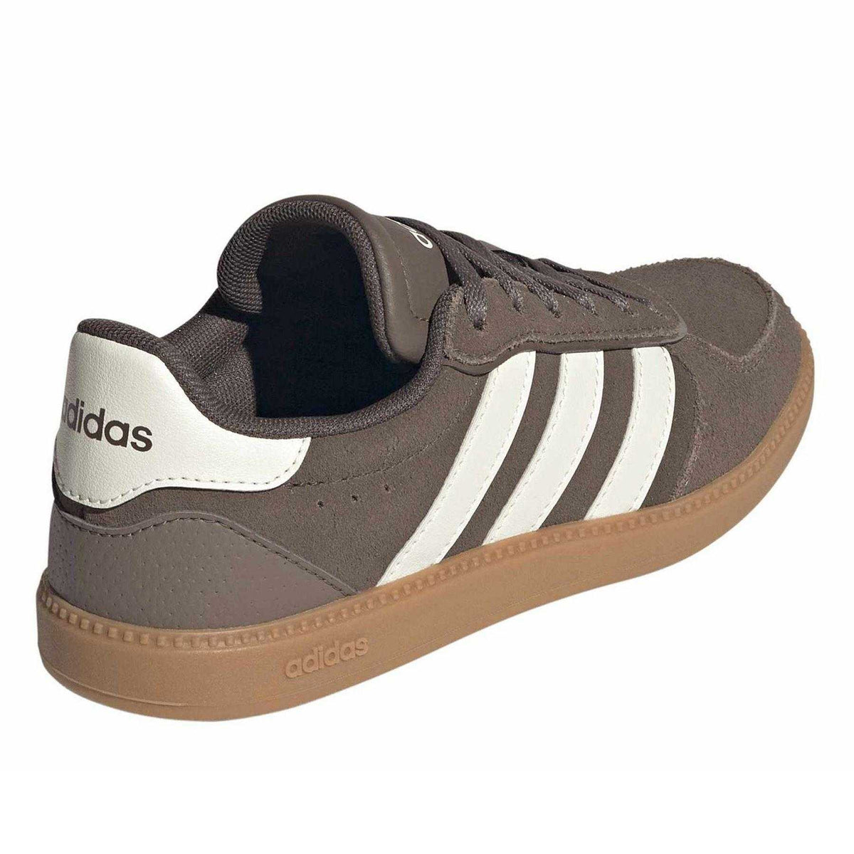 Olive Strata - Back - Adidas Childrens-Kids Breaknet Suede Trainers