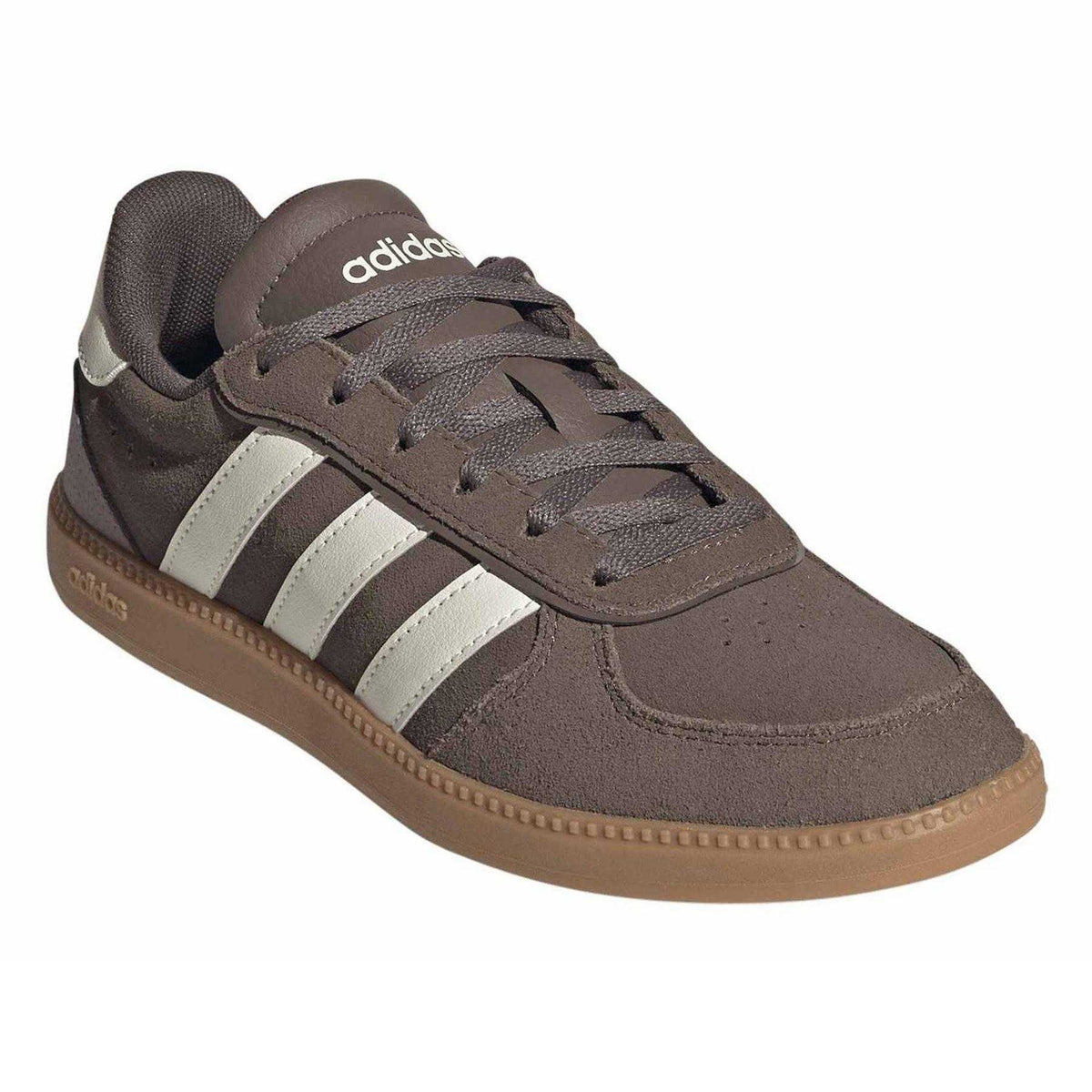 Olive Strata - Pack Shot - Adidas Childrens-Kids Breaknet Suede Trainers
