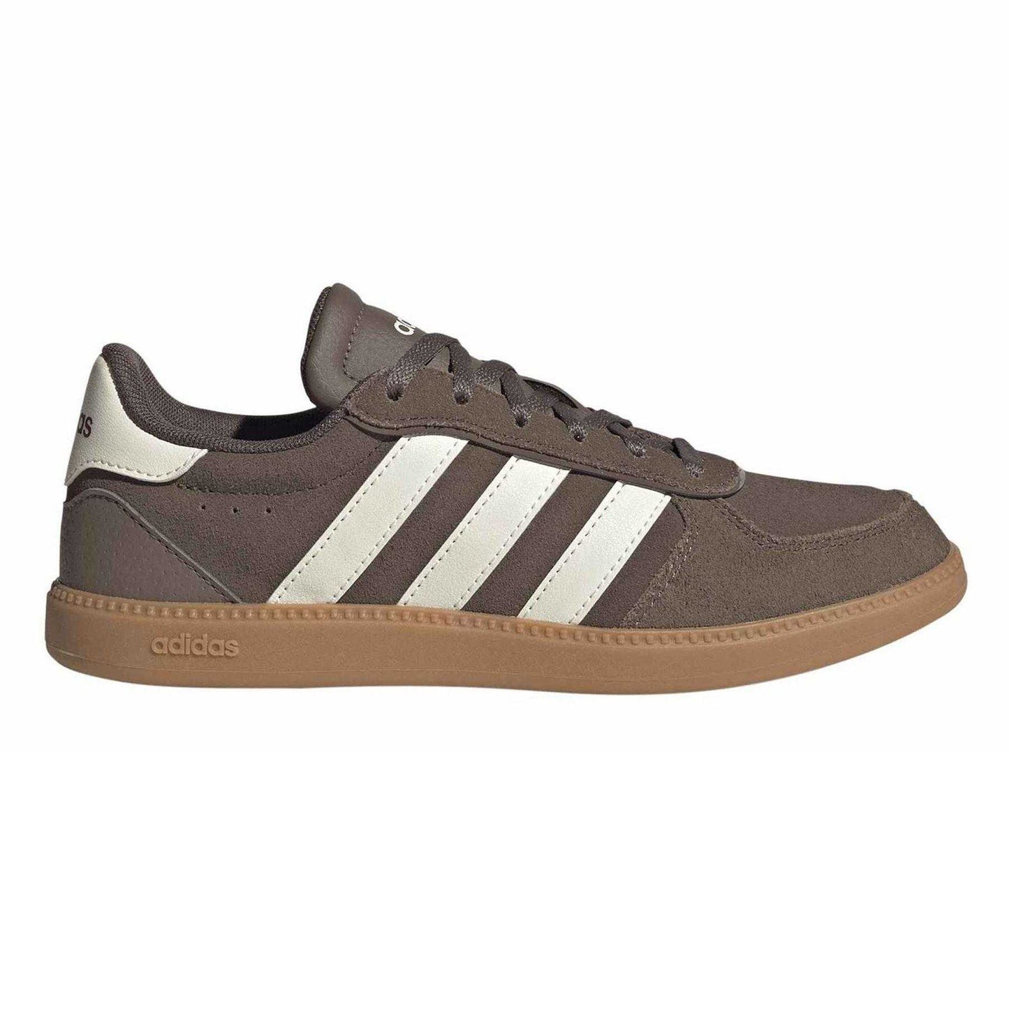 Olive Strata - Front - Adidas Childrens-Kids Breaknet Suede Trainers