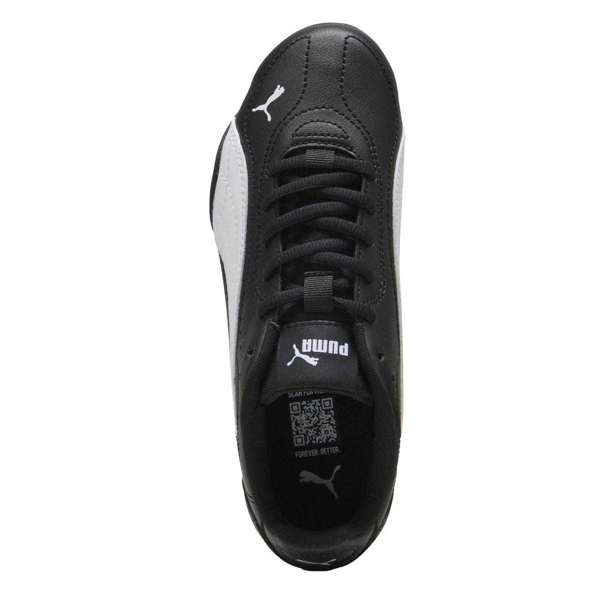 Black-White - Side - Puma Childrens-Kids Catch Trainers