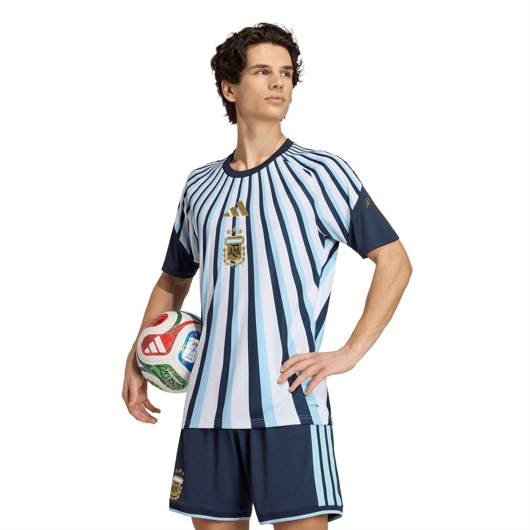 White-Blue - Lifestyle - Adidas Mens 2026 Pre Match Argentina T-Shirt