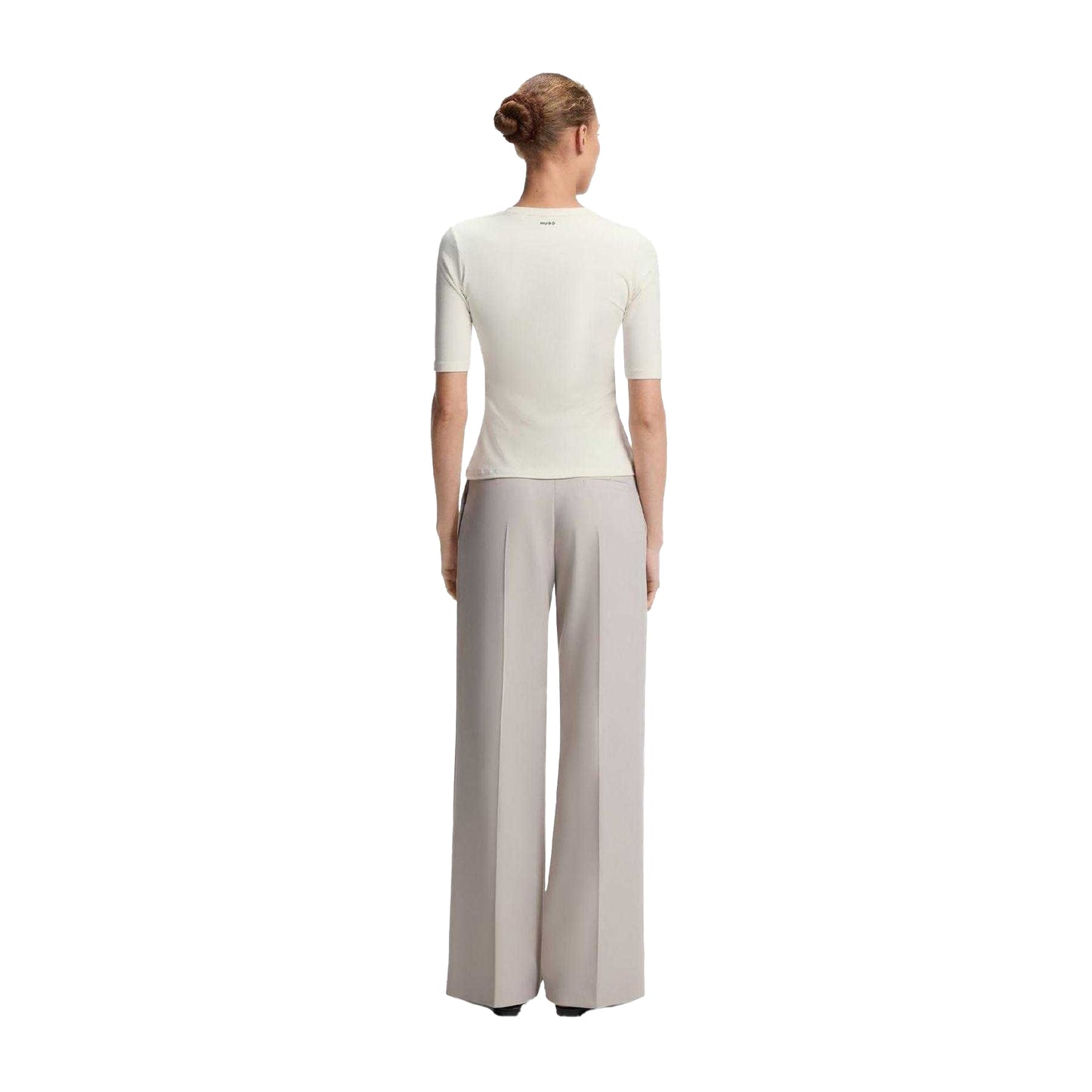 Natural - Back - Hugo Womens-Ladies Darnelia Plain T-Shirt