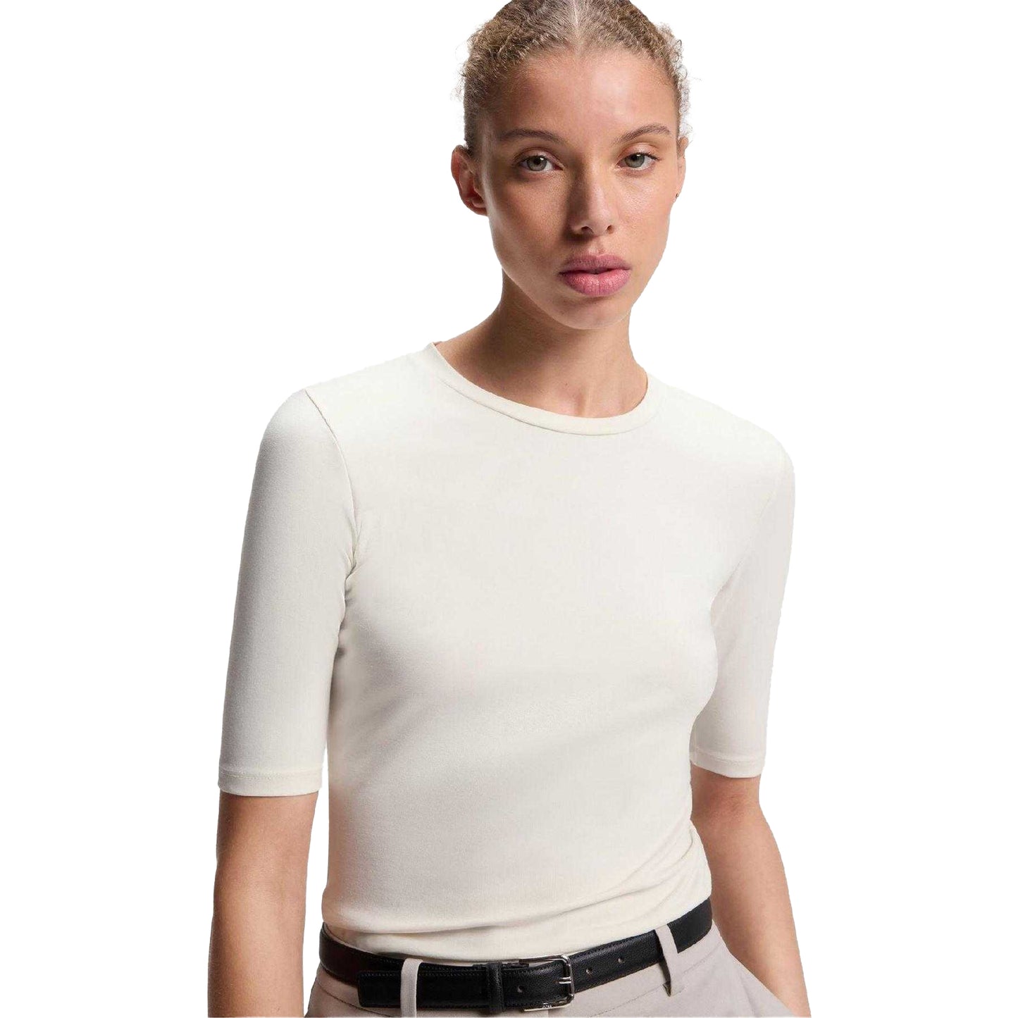 Natural - Side - Hugo Womens-Ladies Darnelia Plain T-Shirt