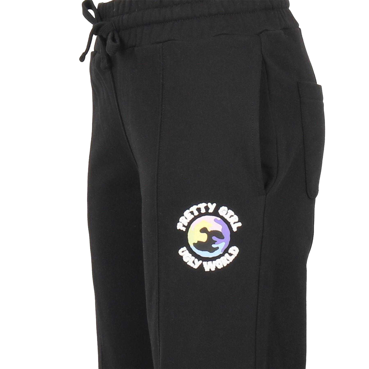 Black - Lifestyle - Pretty Boy Ugly World Womens-Ladies Cotton Logo Standard Joggers
