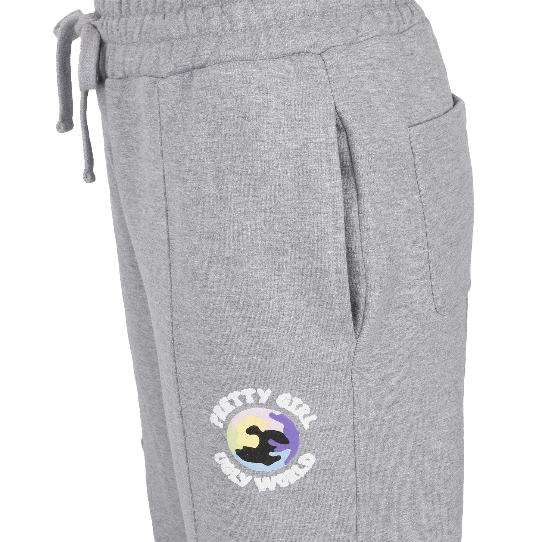 Grey - Lifestyle - Pretty Boy Ugly World Womens-Ladies Cotton Logo Standard Joggers