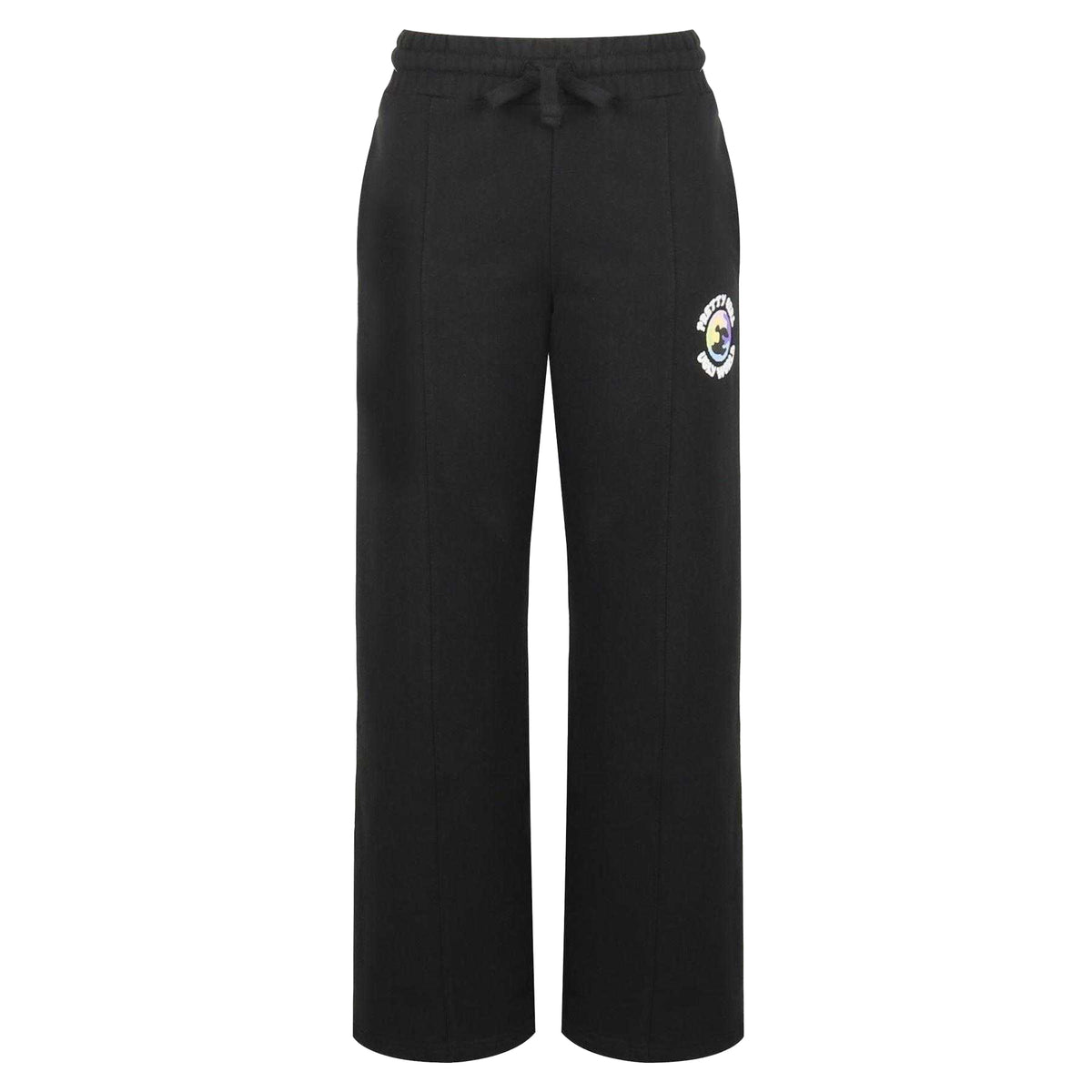 Black - Front - Pretty Boy Ugly World Womens-Ladies Cotton Logo Standard Joggers