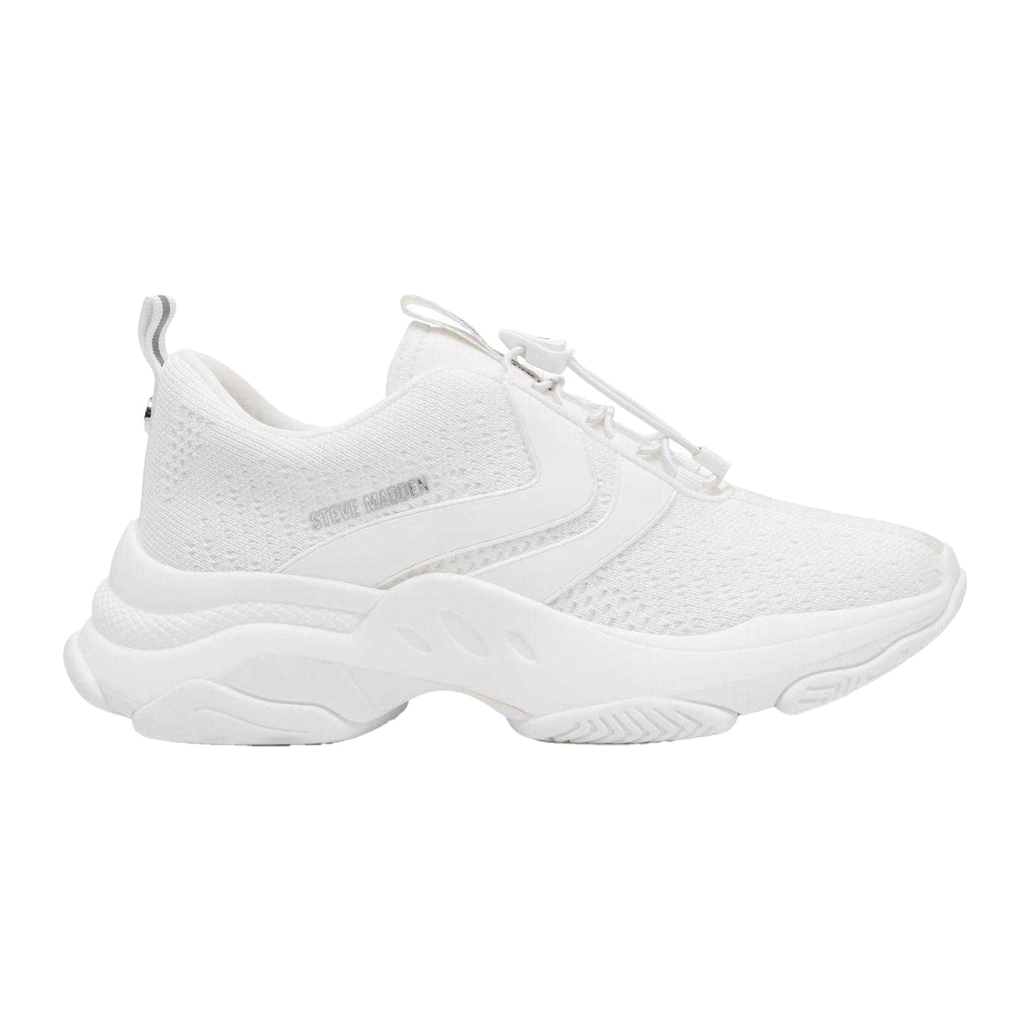 White - Front - Steve Madden Womens-Ladies Main Street Trainers
