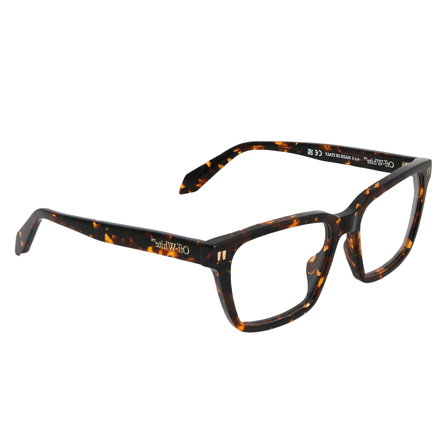 Dark Havana Brown - Side - Off White Unisex Adult Style 8I Square Sunglasses
