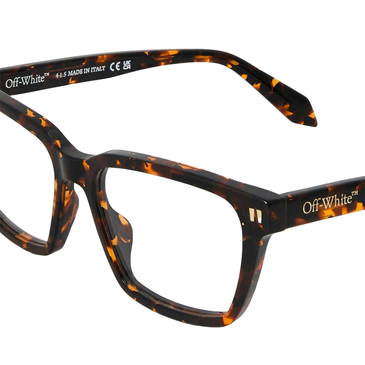Dark Havana Brown - Lifestyle - Off White Unisex Adult Style 8I Square Sunglasses
