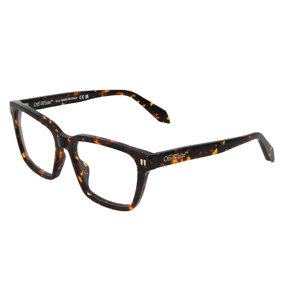 Dark Havana Brown - Front - Off White Unisex Adult Style 8I Square Sunglasses