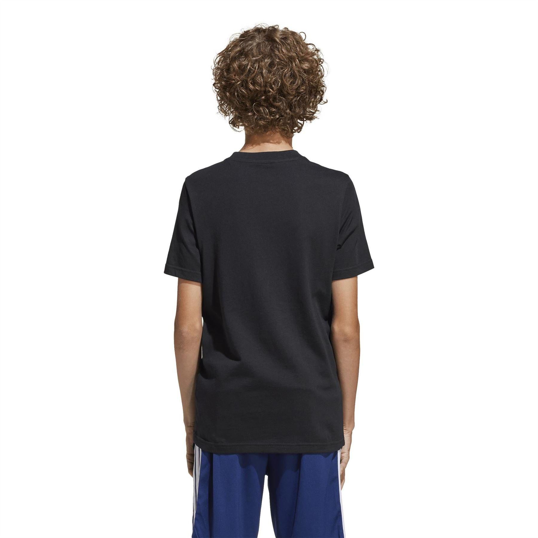 Black - Back - Adidas Childrens-Kids Camo Embossed T-Shirt