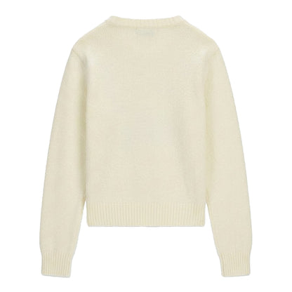 Warm White - Back - Guess Womens-Ladies Jeans Embroidered Logo Jumper