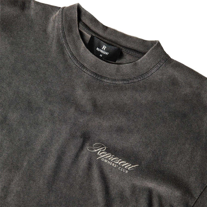 Vintage Grey - Side - Represent Mens OC Script Oversized T-Shirt