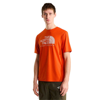 Lava Red - Side - The North Face Mens Running T-Shirt