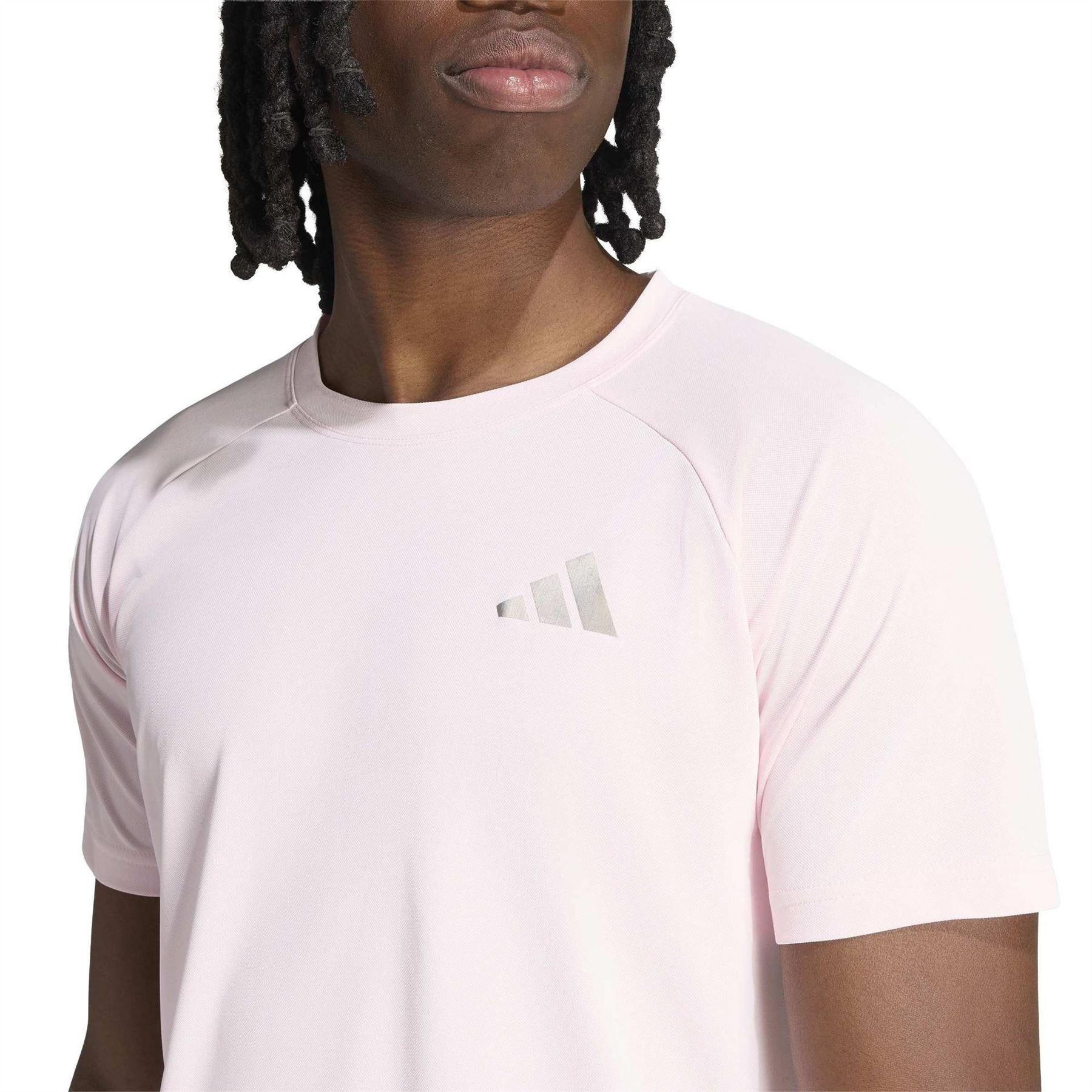 Pink - Side - Adidas Mens US Open Logo T-Shirt