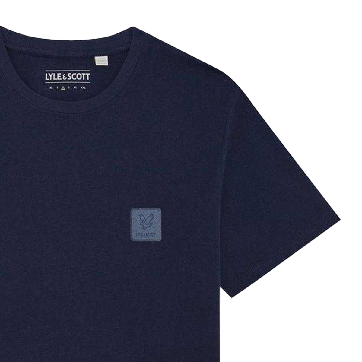 Navy - Side - Lyle & Scott Mens Back Print Regular T-Shirt