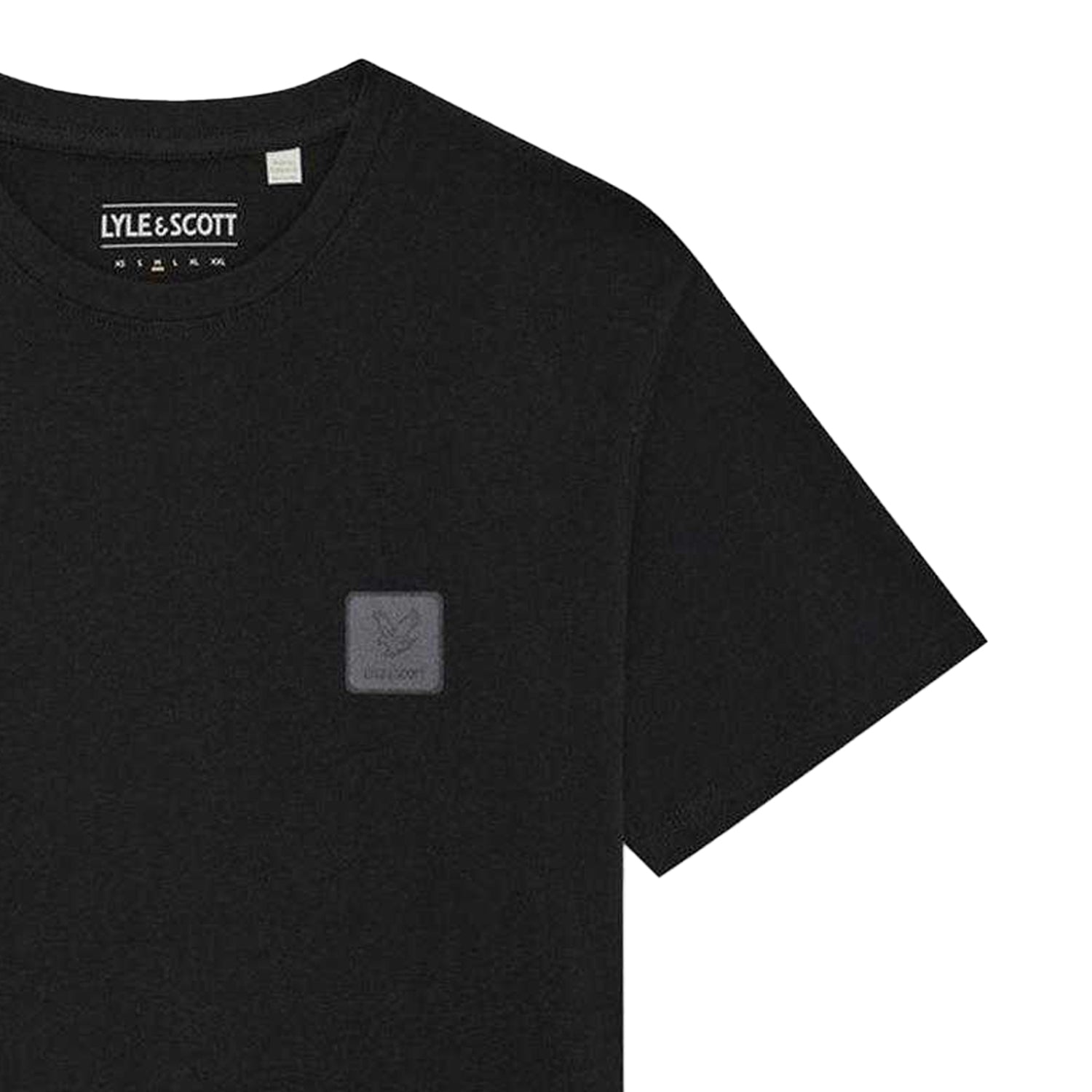 Jet Black - Side - Lyle & Scott Mens Back Print Regular T-Shirt