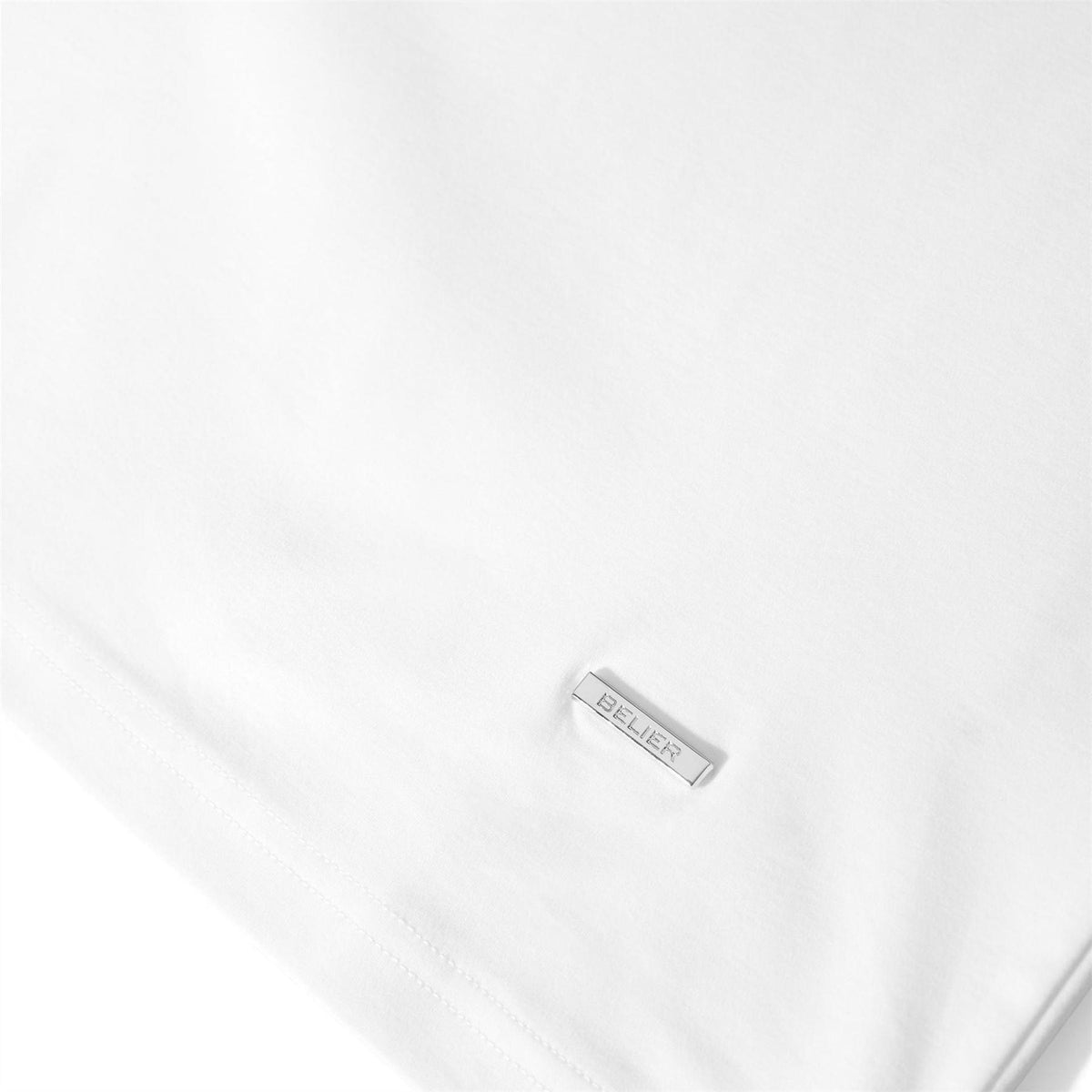 White - Side - Belier Childrens-Kids Plain Mercerised Cotton T-Shirt