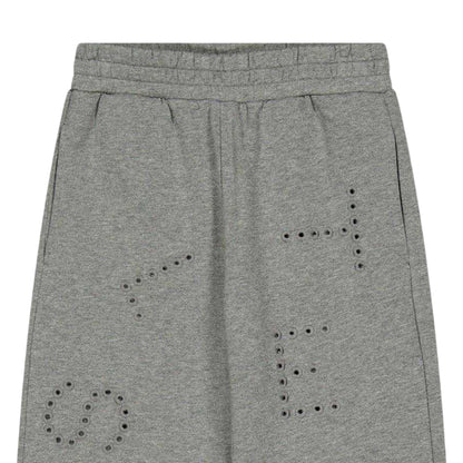 Grey - Side - Stella McCartney Childrens-Kids Perforated Joggers