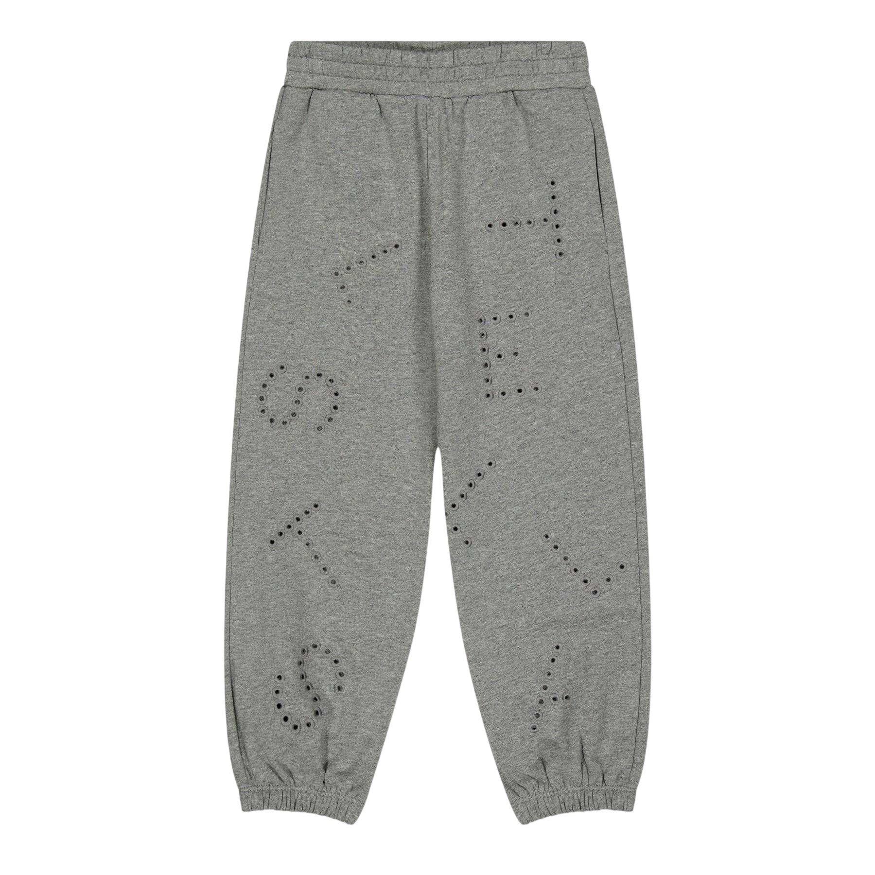 Grey - Front - Stella McCartney Childrens-Kids Perforated Joggers
