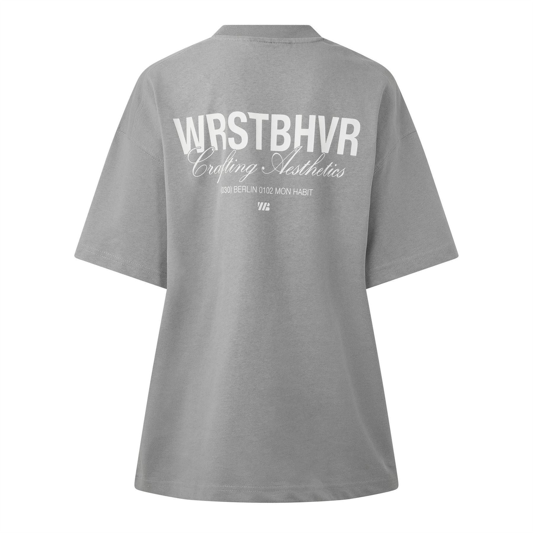 Grey - Back - WRSTBHVR Womens-Ladies Oversized T-Shirt