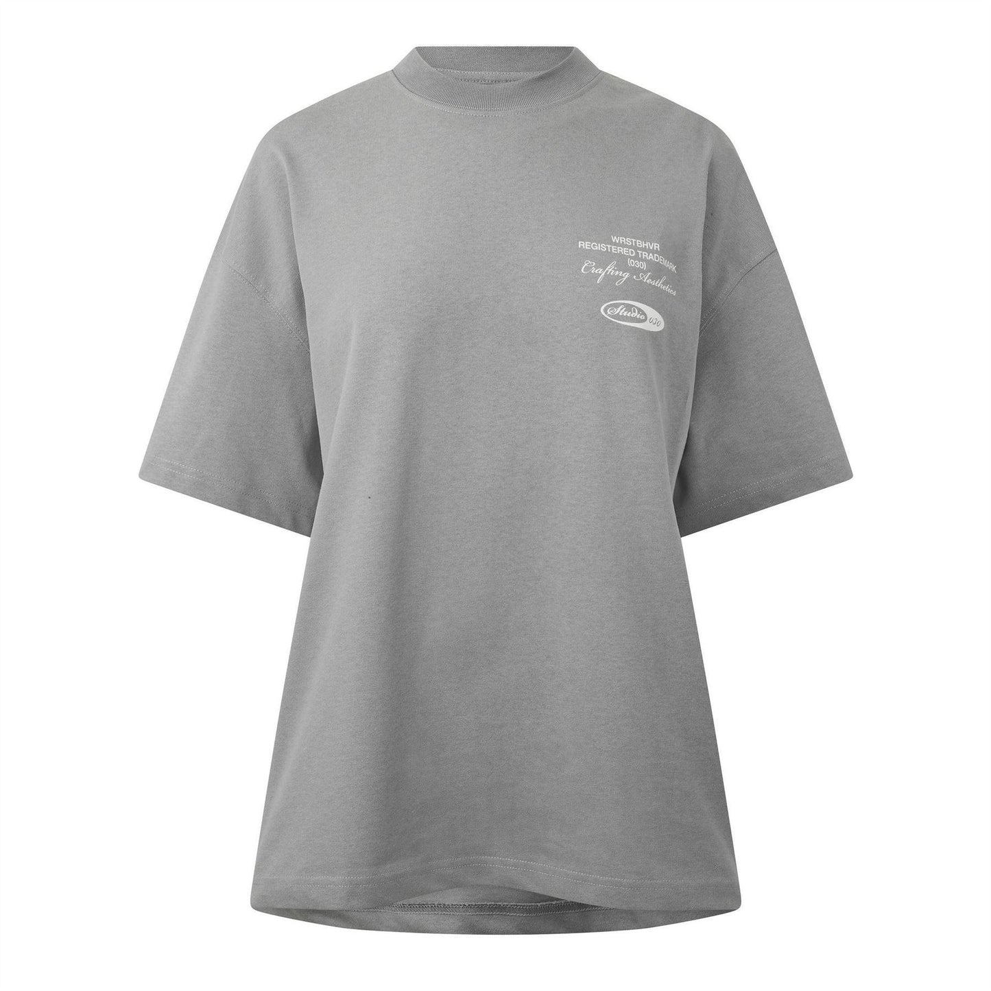 Grey - Front - WRSTBHVR Womens-Ladies Oversized T-Shirt