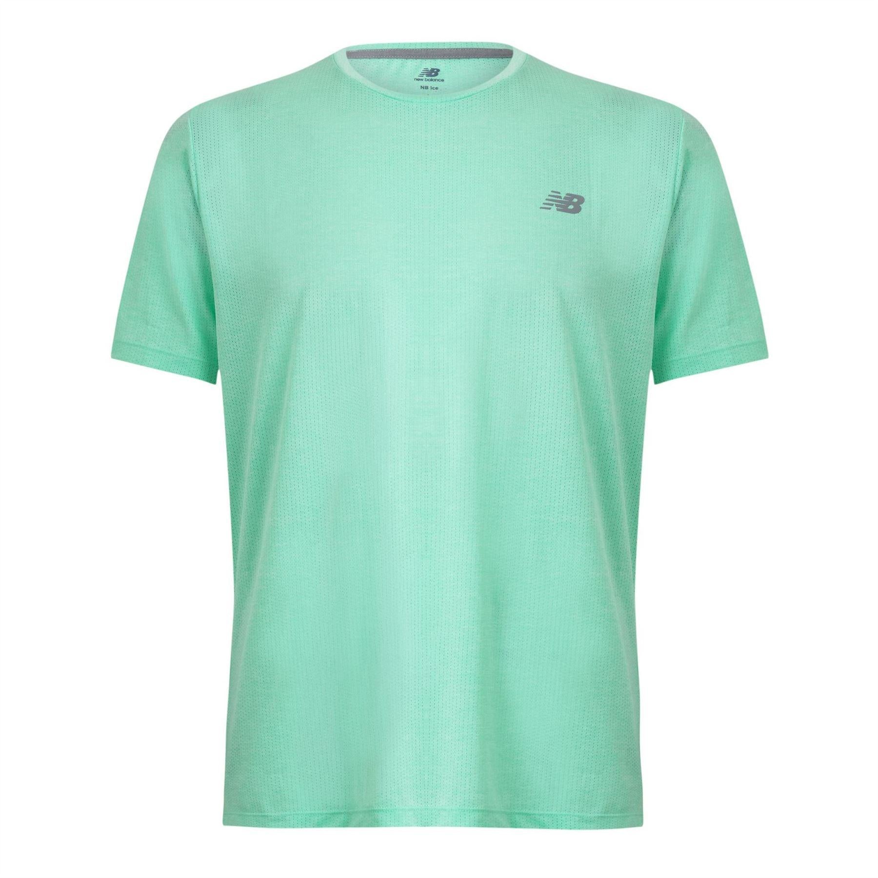 Mint Green - Front - New Balance Mens Perforated Running T-Shirt