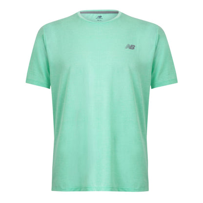 Mint Green - Front - New Balance Mens Perforated Running T-Shirt