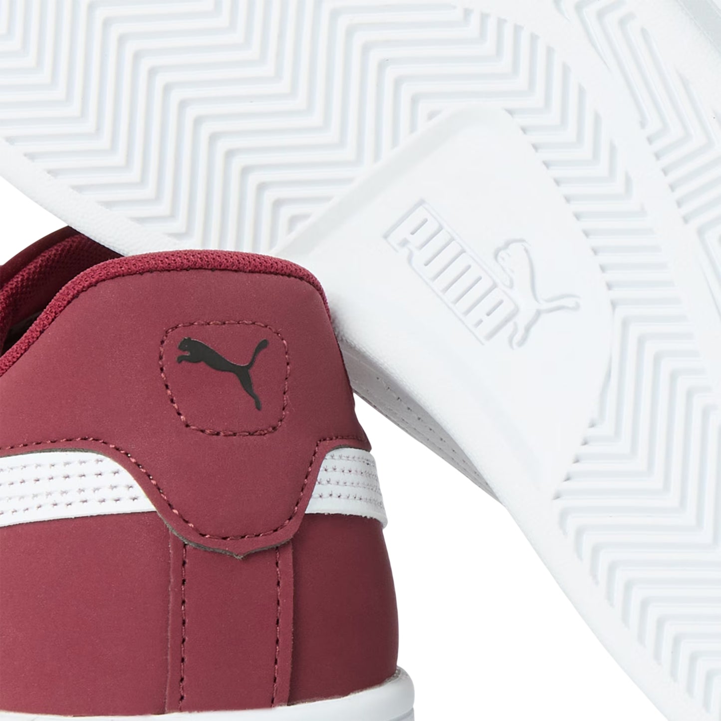 Burgundy-White - Lifestyle - Puma Mens Smash 3.0 Synthetic Nubuck Low Flat Trainers