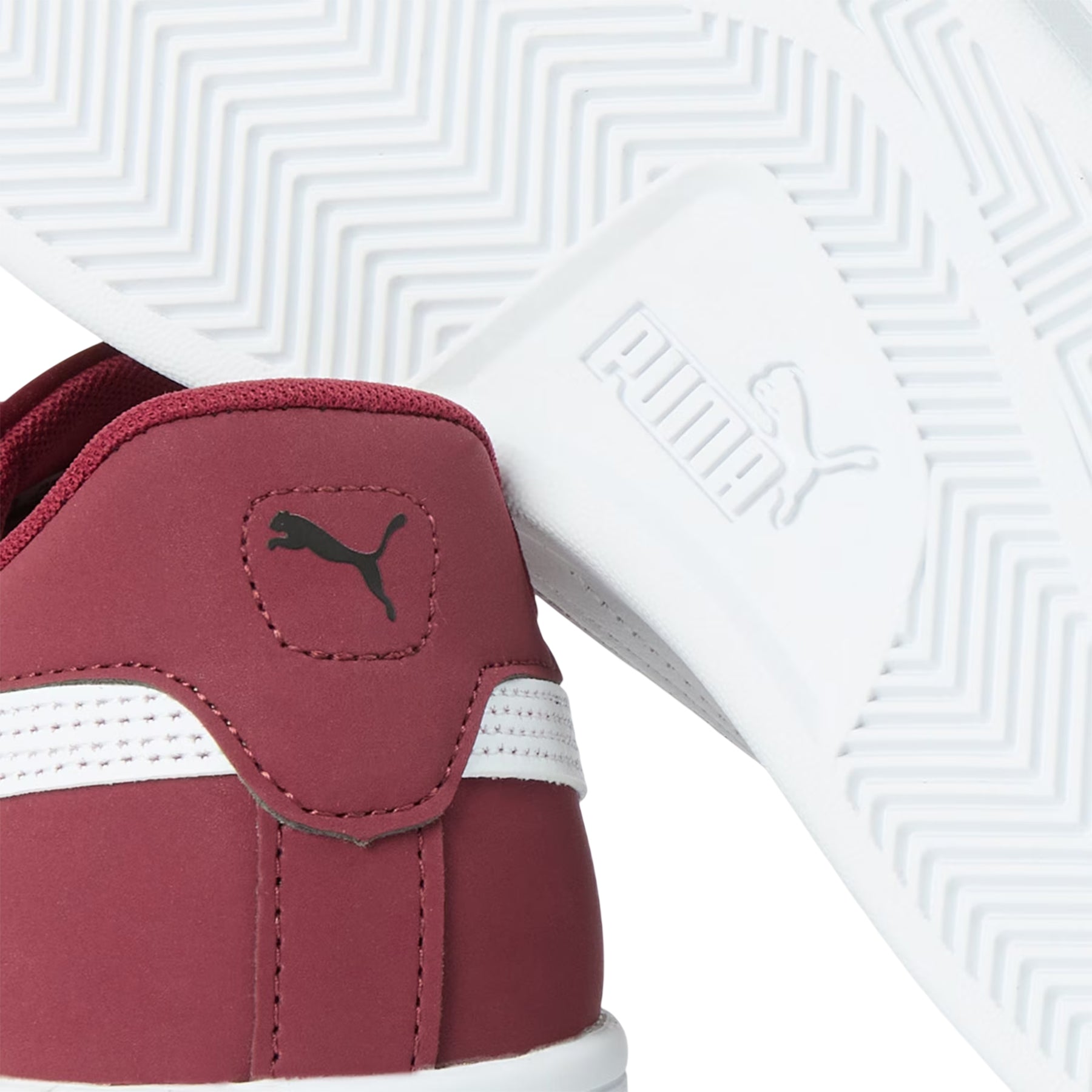 Burgundy-White - Lifestyle - Puma Mens Smash 3.0 Synthetic Nubuck Low Flat Trainers