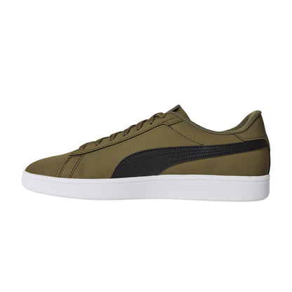 Green-Black - Back - Puma Mens Smash 3.0 Synthetic Nubuck Low Flat Trainers