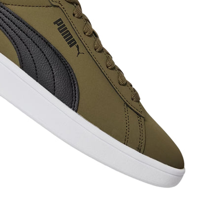 Green-Black - Lifestyle - Puma Mens Smash 3.0 Synthetic Nubuck Low Flat Trainers