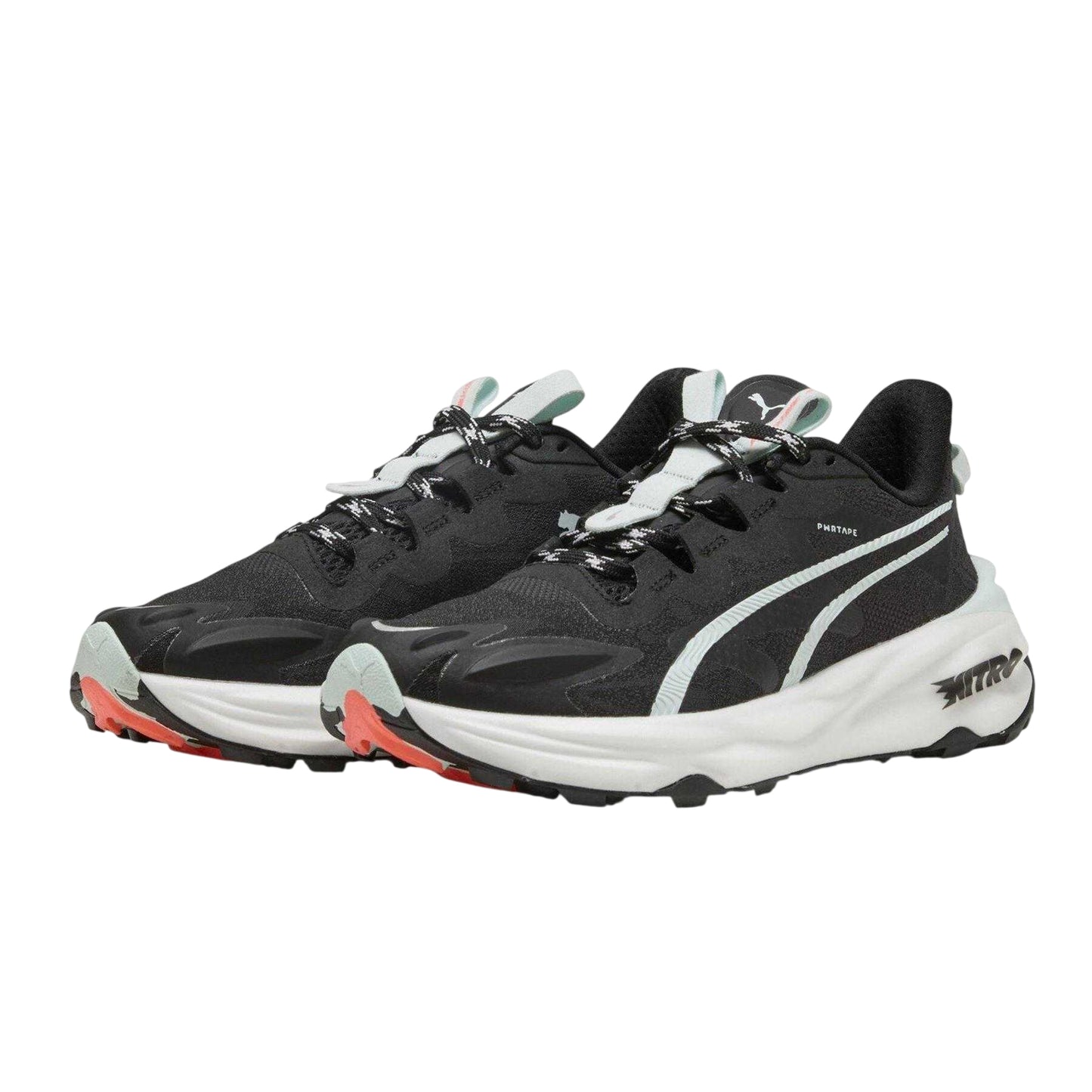 Black-Red - Pack Shot - Puma Womens-Ladies Fast Trac Nitro 3 Shoes