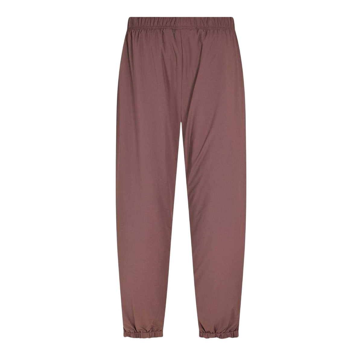 Plum - Back - Fear Of God Essentials Mens Woven Open Hem Relaxed Fit Tracksuit Bottoms