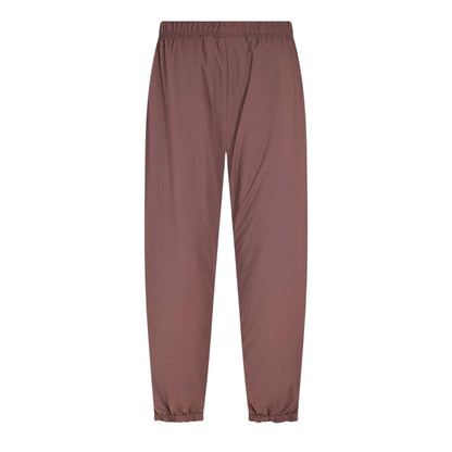 Plum - Back - Fear Of God Essentials Mens Woven Open Hem Relaxed Fit Tracksuit Bottoms