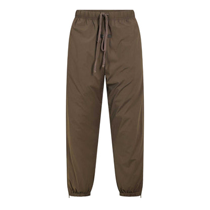 Black - Front - Fear Of God Essentials Mens Woven Open Hem Relaxed Fit Tracksuit Bottoms